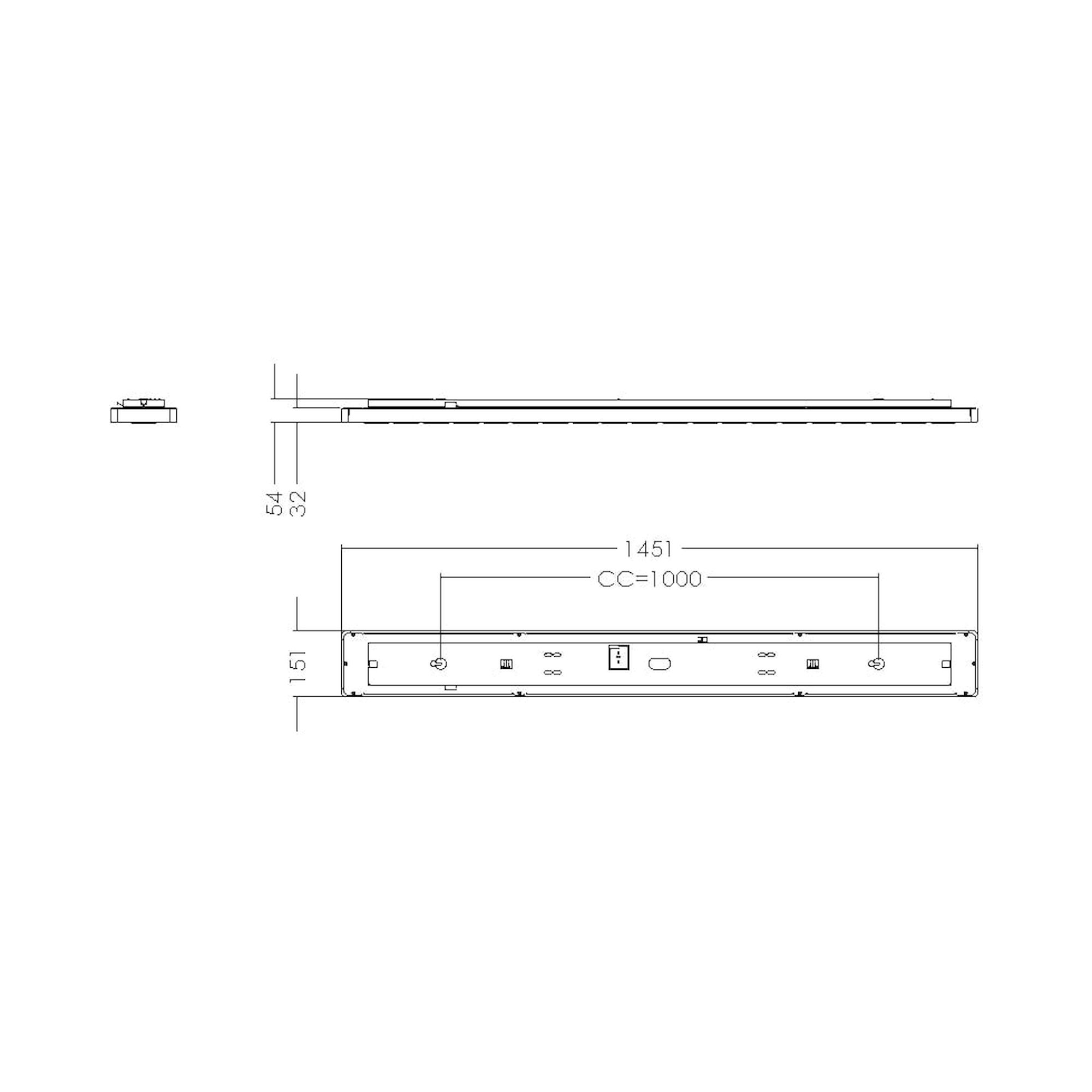 Glamox C77-S150x1500 Anbauleuchte, 3695 lm, 4000 K