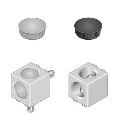 Bosch Rexroth 3842548700. Cover cap, cubic connector D12, signal gray