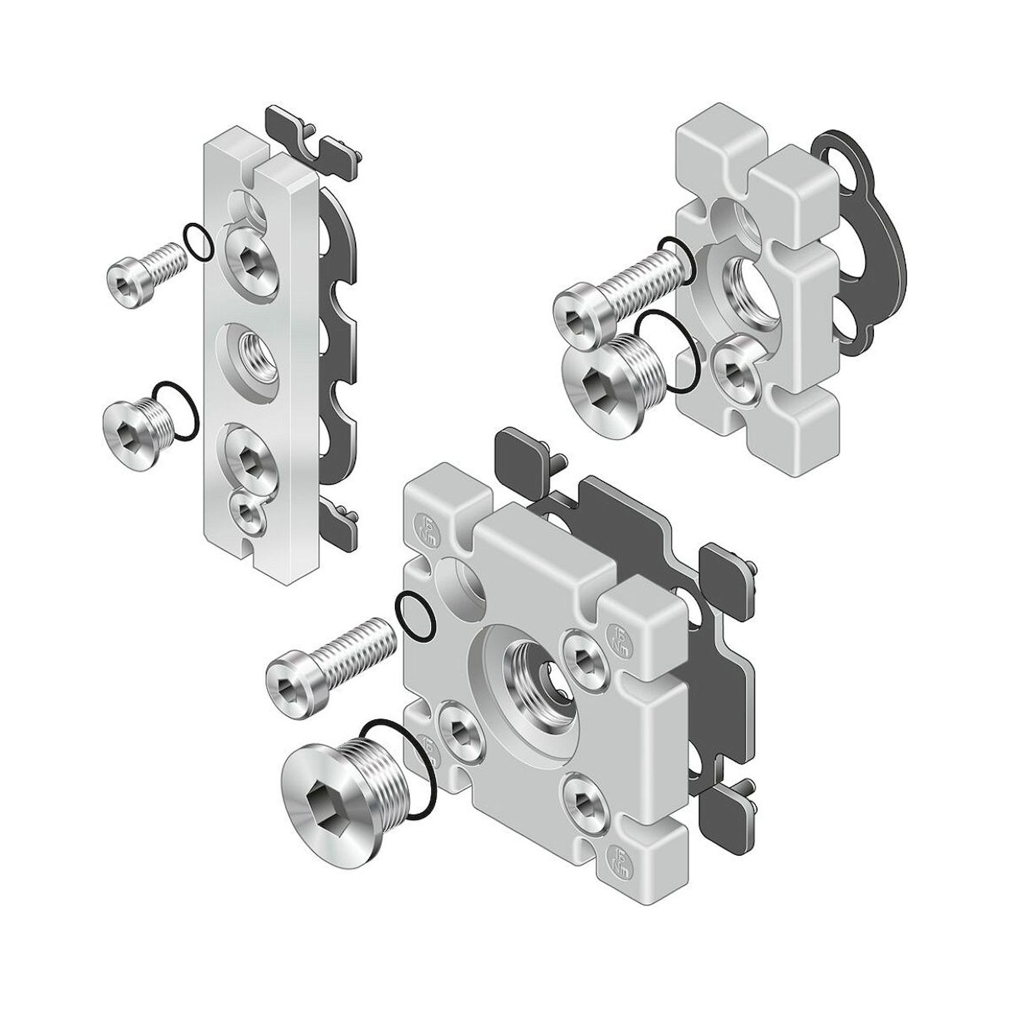 Bosch Rexroth 3842523097. FlanschPlatte, 45X90(3-KAmmER)