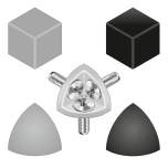 Bosch Rexroth 3842548713. Cover cap corner bracket (cube) R30x30, signal gray