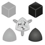 Bosch Rexroth 3842548714. Cover cap corner bracket (cube) R40x40, signal gray
