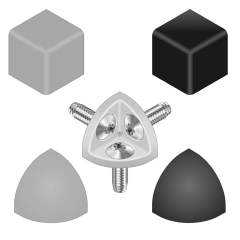 Bosch Rexroth 3842548722. Cover cap corner bracket (cube) R40x40, black