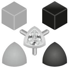 Bosch Rexroth 3842548723. Cover cap corner bracket (cube) R45x45, black
