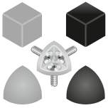 Bosch Rexroth 3842548719. Cover cap corner bracket (cube) R45x45, signal gray