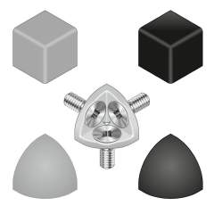 Bosch Rexroth 3842548720. Cover cap corner bracket (cube) R20x20, black