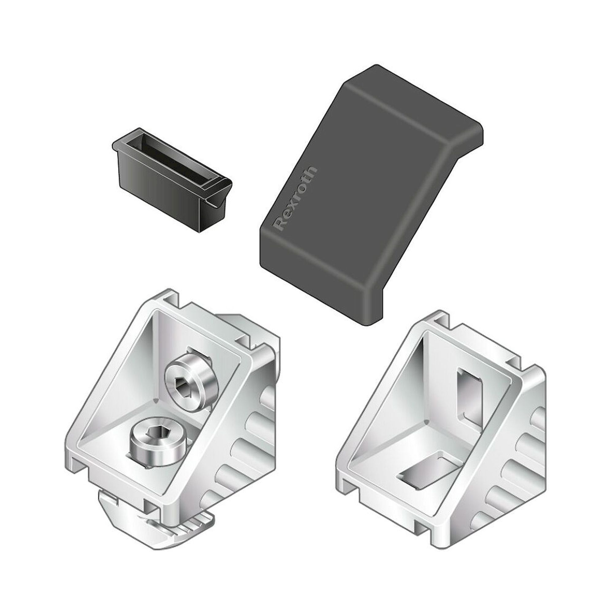 Bosch Rexroth 3842551600. Winkel, 30X30 8/10 Silver Set
