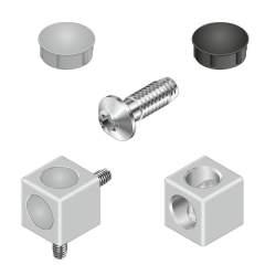 Bosch Rexroth 3842549867. Würfelverbinder, 40/2 Silver Set