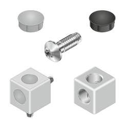 Bosch Rexroth 3842549871. Würfelverbinder, 45/2 Silver Set
