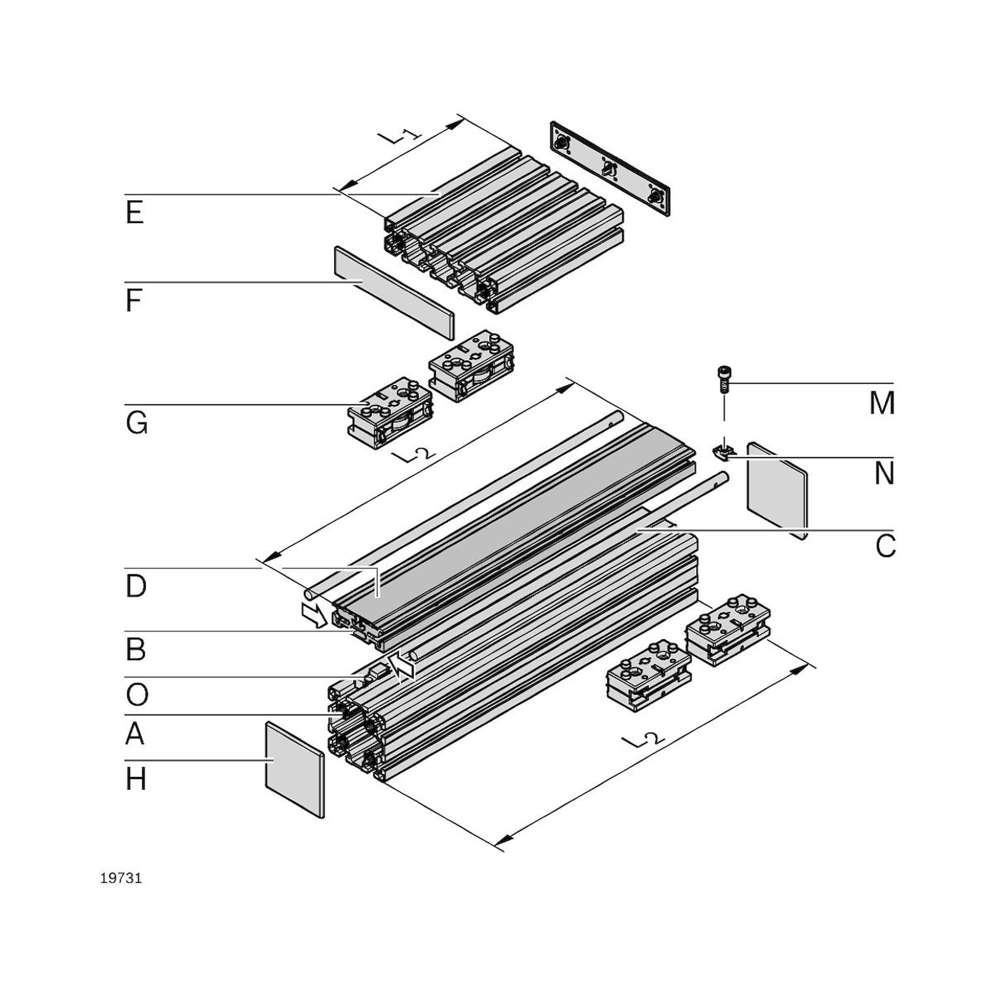Bosch Rexroth 3842993062. Abdeckprofil, LF12, Zuschnittpreis