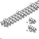 Bosch Rexroth 3842546020. Chain link for roller cleated chain D20 VFplus 65
