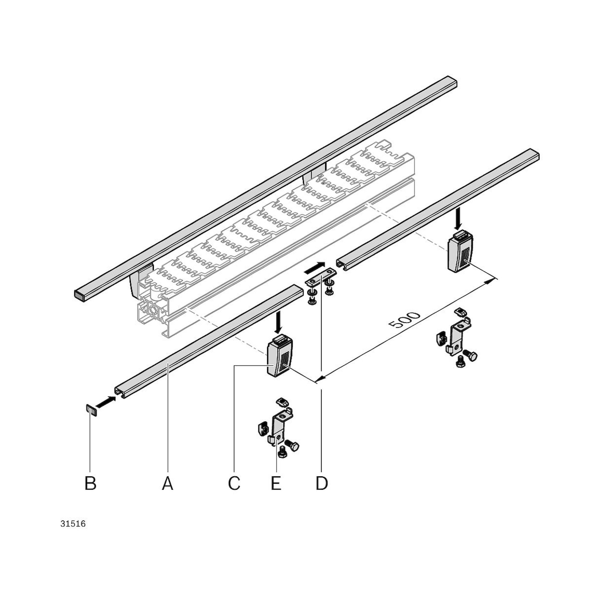 Bosch Rexroth 3842557005. Halter, VF+ PALLET GUIDE HD