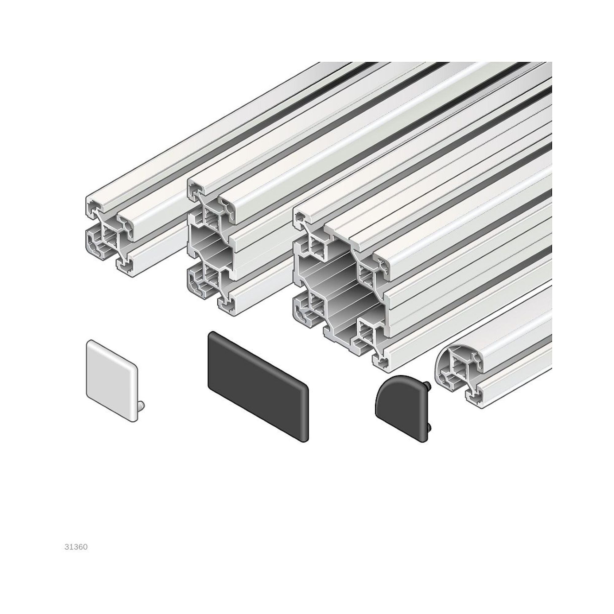 Bosch Rexroth 3842555650. Strebenprofil, 40X80L 2N 12X6100mm