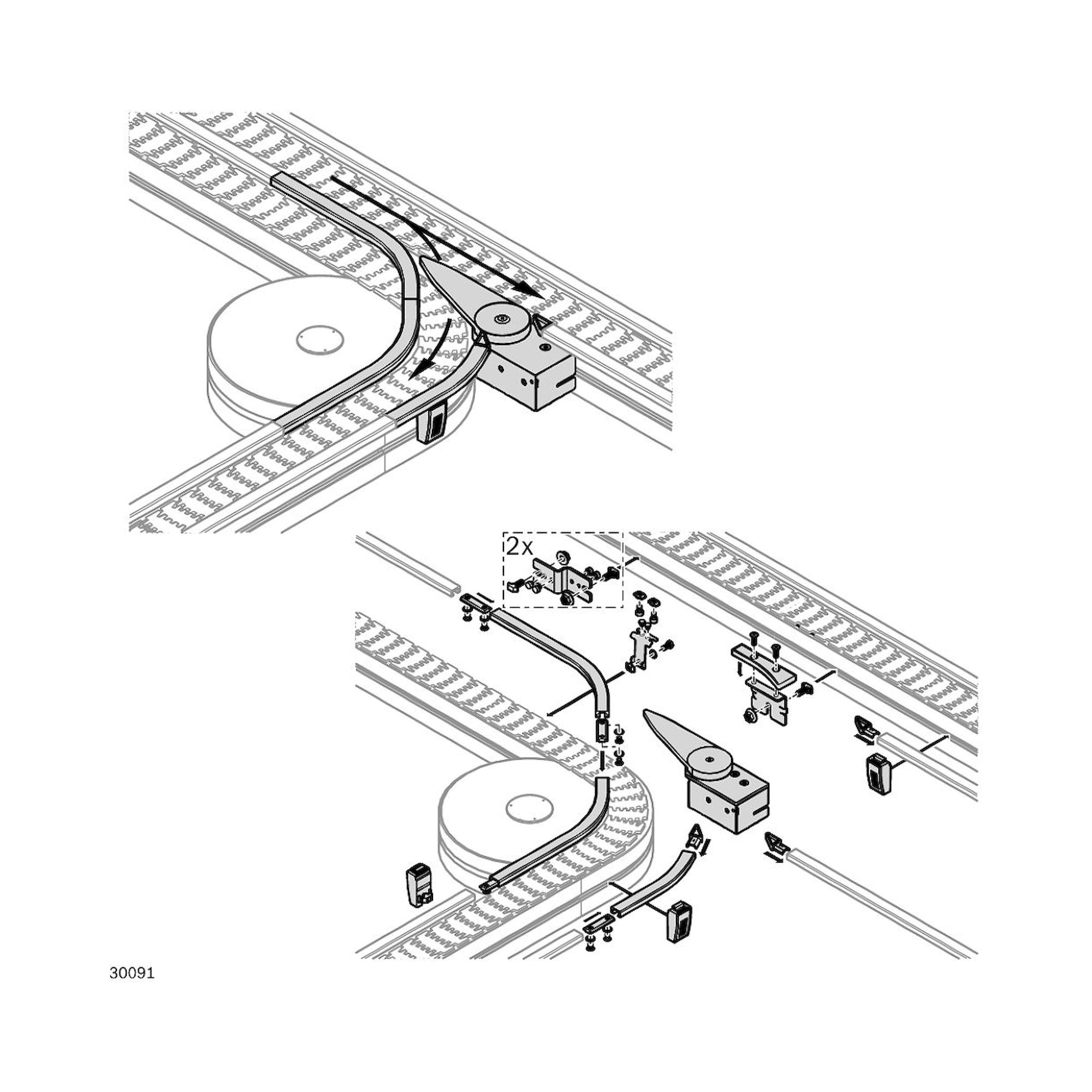 Bosch Rexroth 3842551104. Weiche, 65+ 45° R