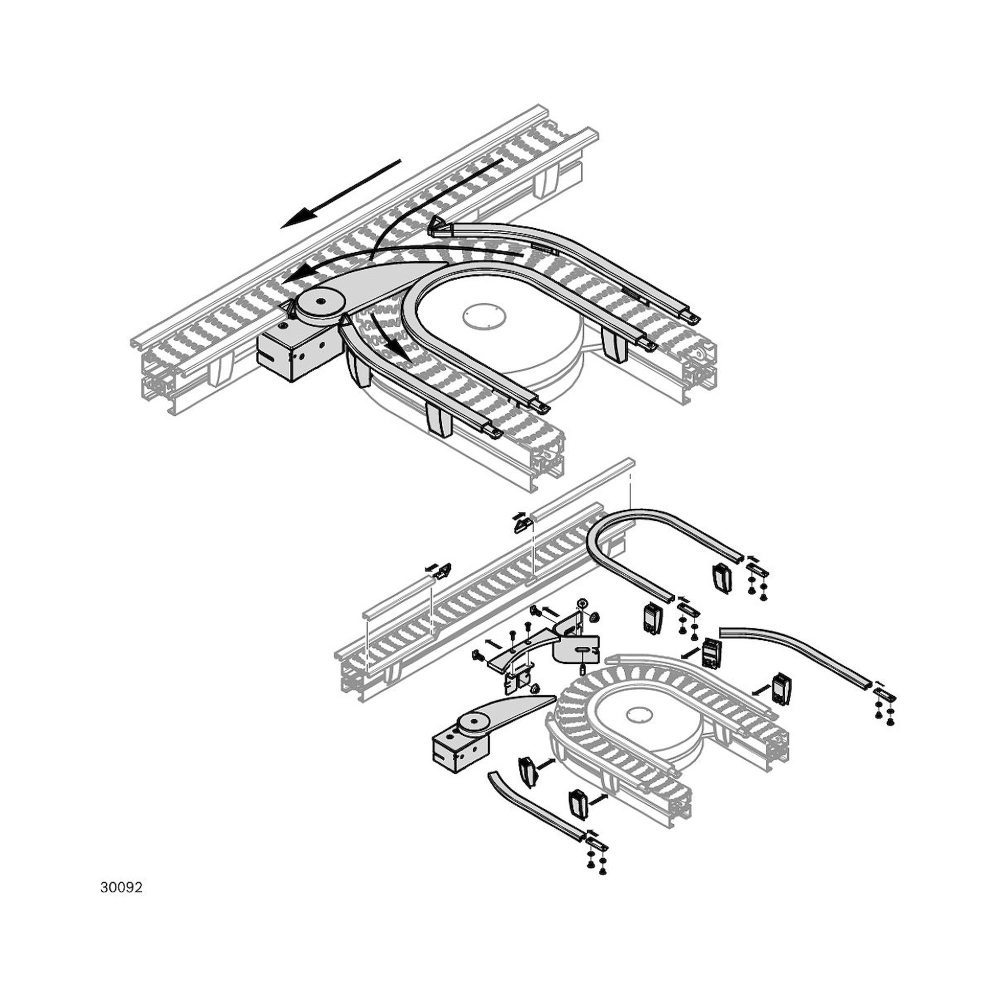Bosch Rexroth 3842551086. Weiche, 65+ CROSS 45° R