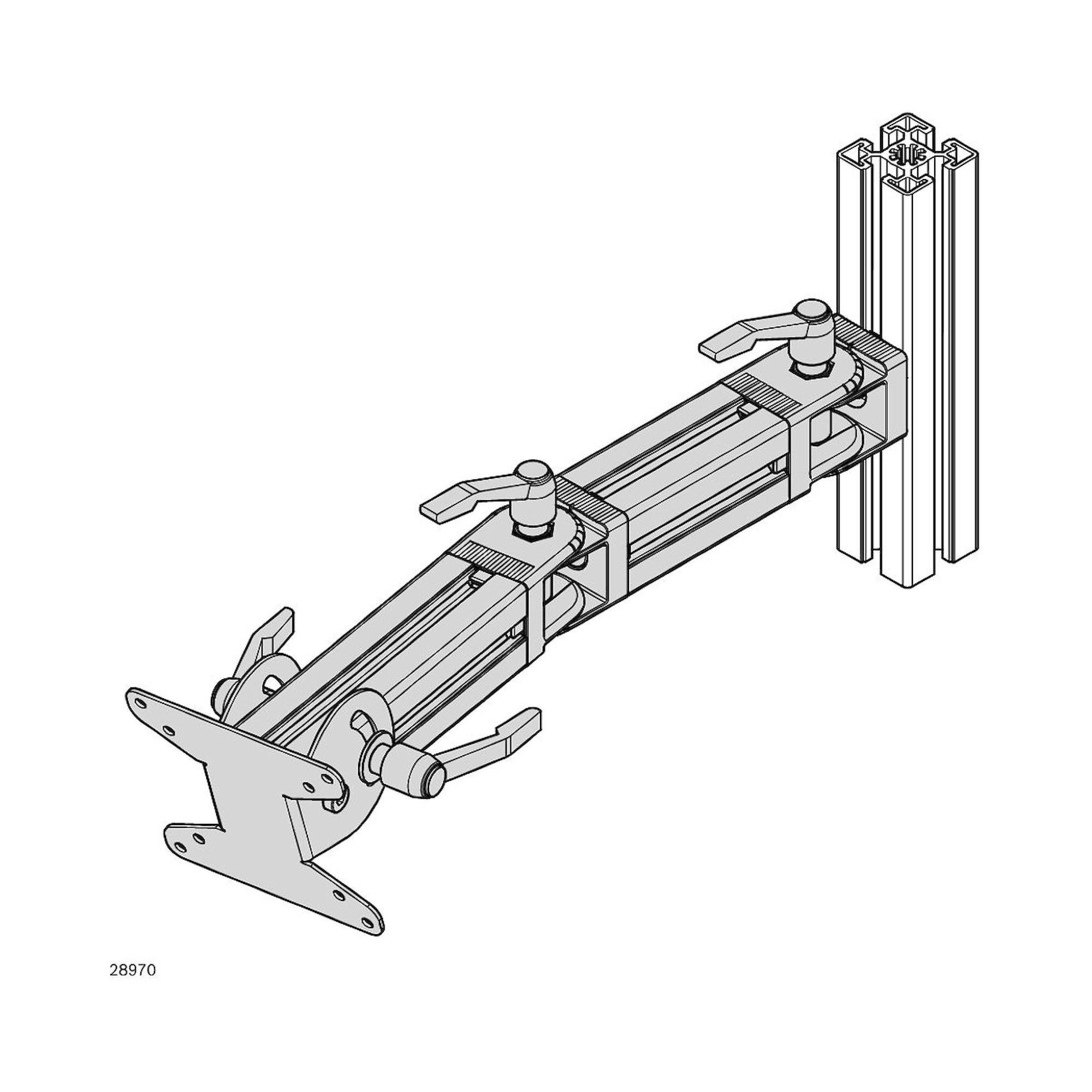 Schwenkbefestigung 70°, Nut 10, für TFT-Monitorhalter - Bosch Rexroth 3842539840