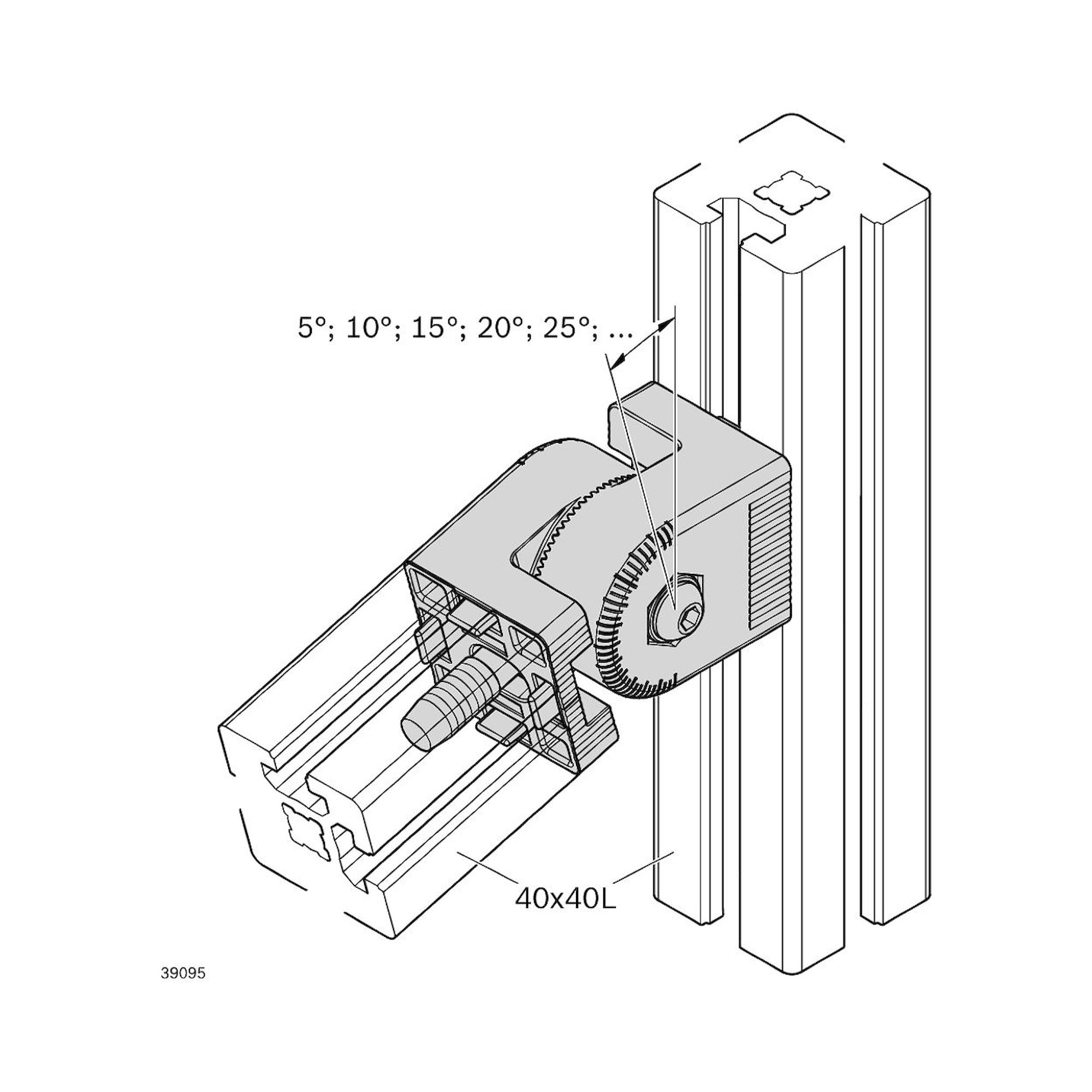 Bosch Rexroth 3842562087. Gelenk 40X40 LOCKABLE