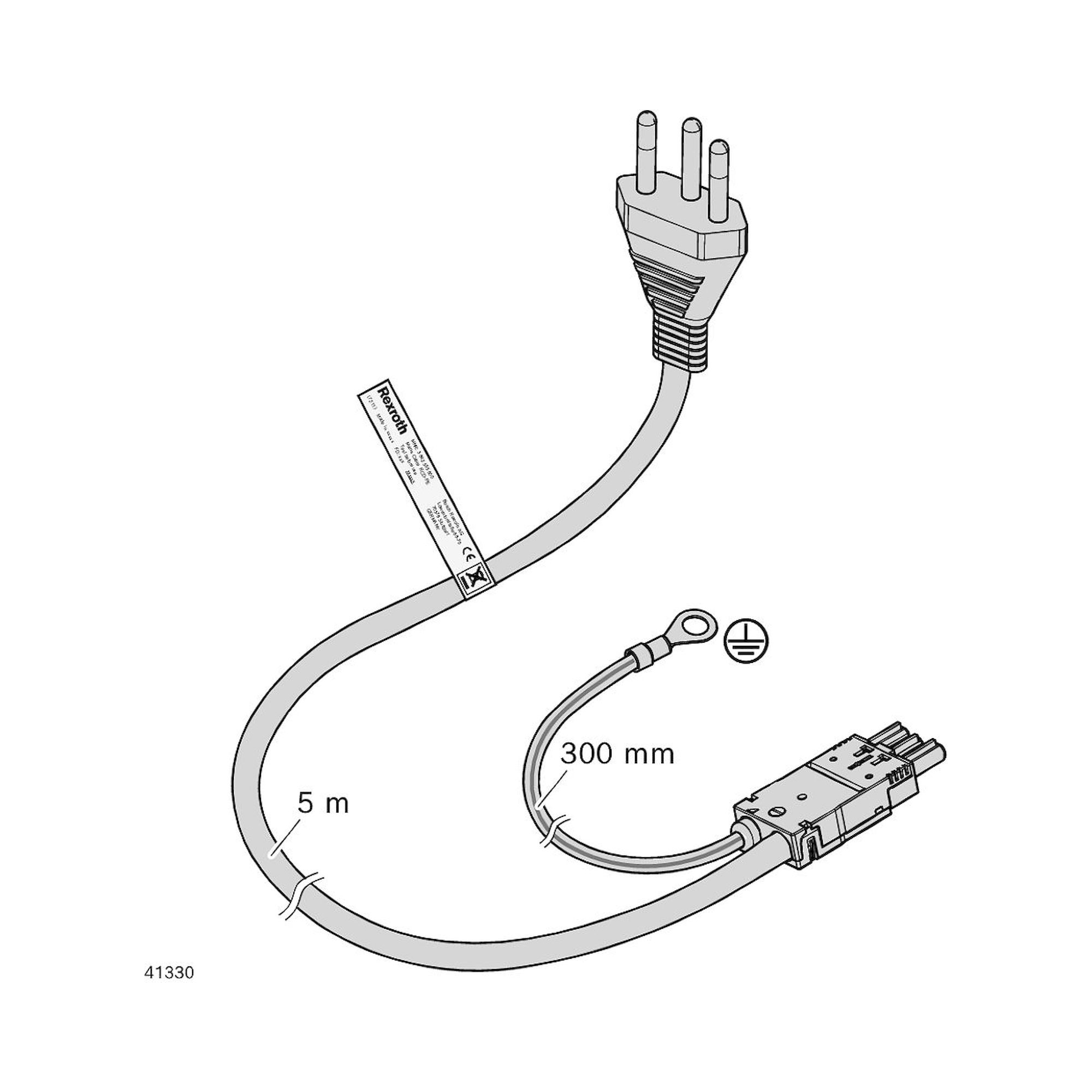 Bosch Rexroth 3842564085. Netzkabel CH HD-GST+PE 5M