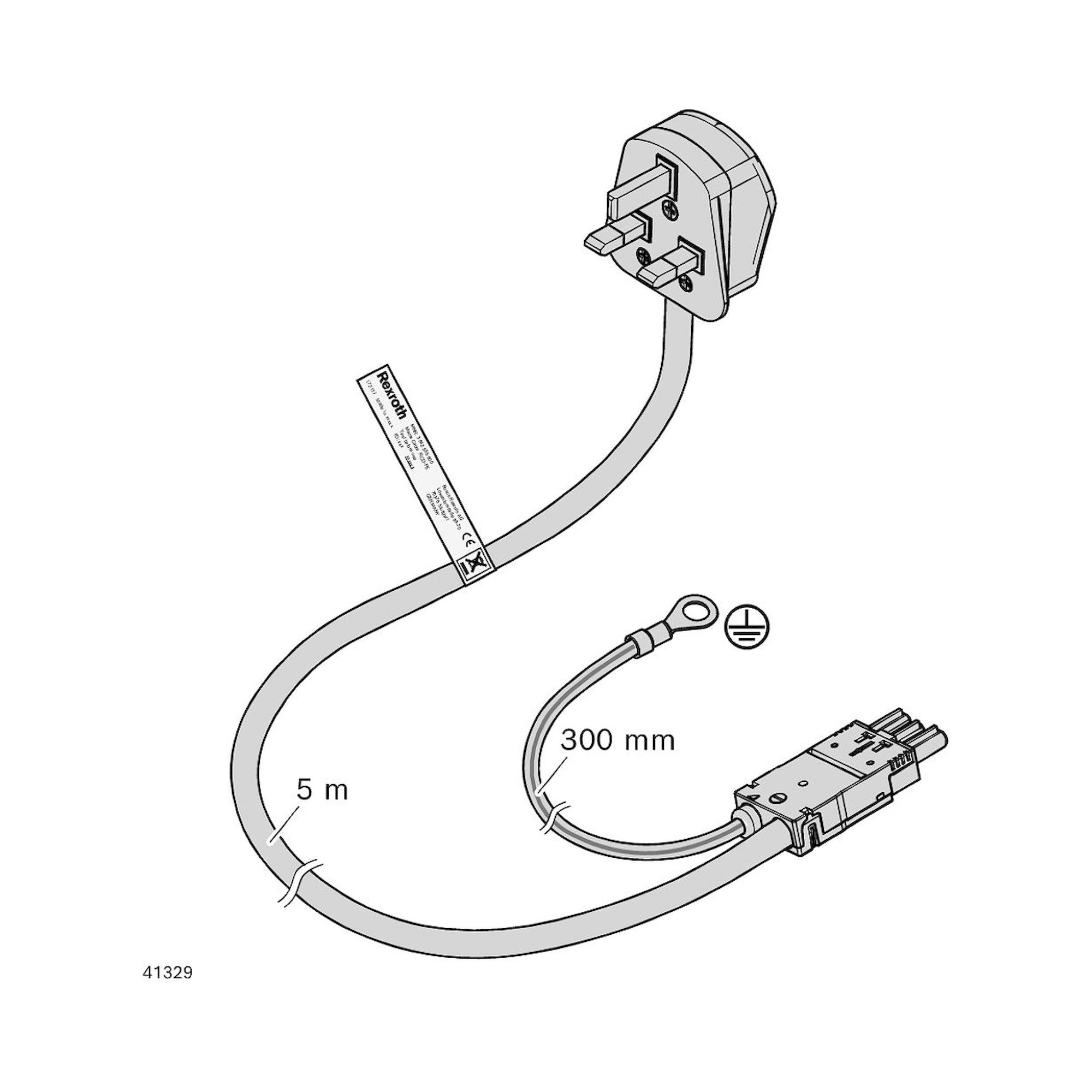 Bosch Rexroth 3842564086. Netzkabel GB HD-GST+PE 5M