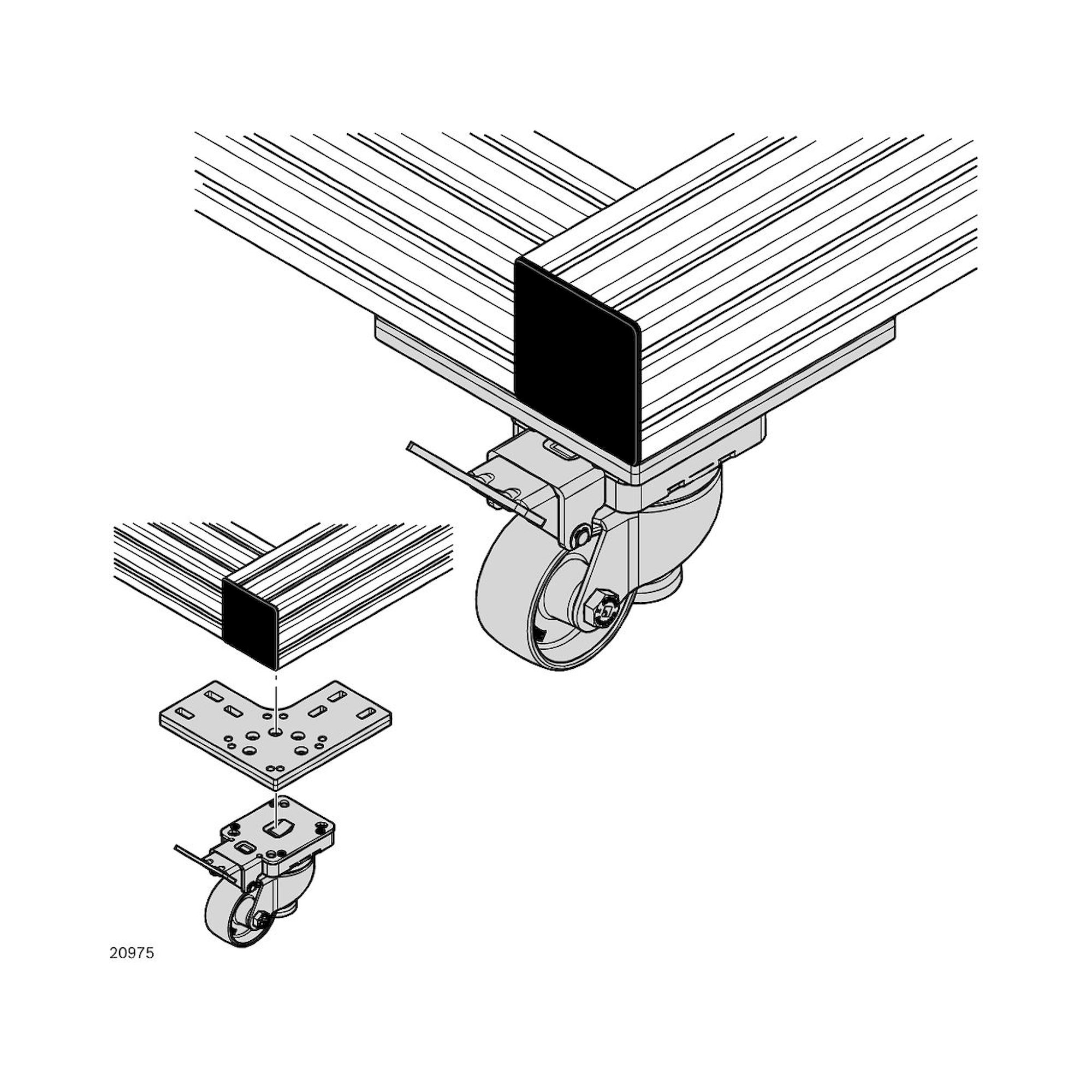 Bosch Rexroth 3842553967. Befestigungsplatte, 180X180X15