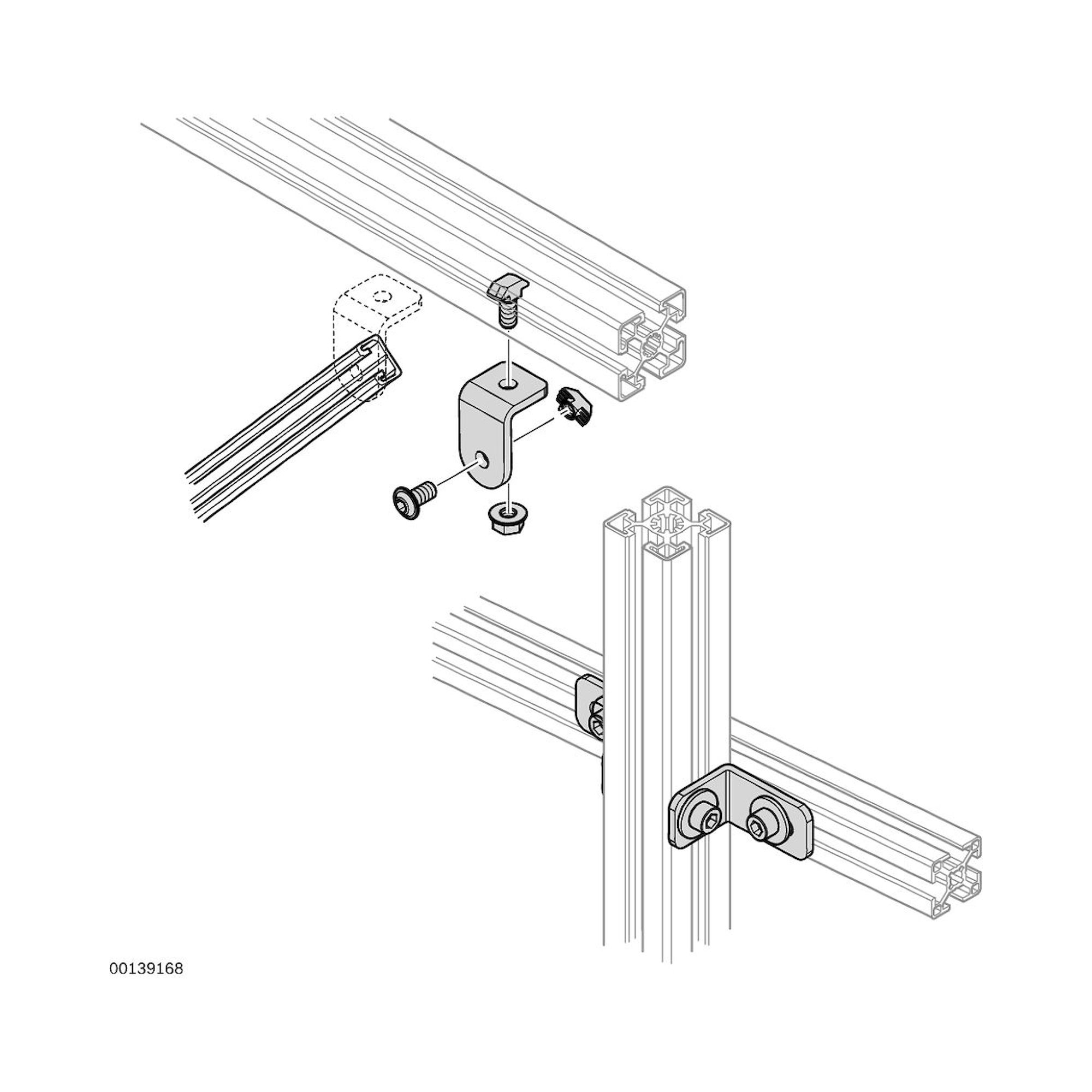 Bosch Rexroth 3842537862. Befestigungswinkel, M6 P60-30 Set