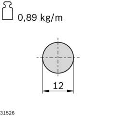 Bosch Rexroth 3842539415. Guide rod LF12, L2900