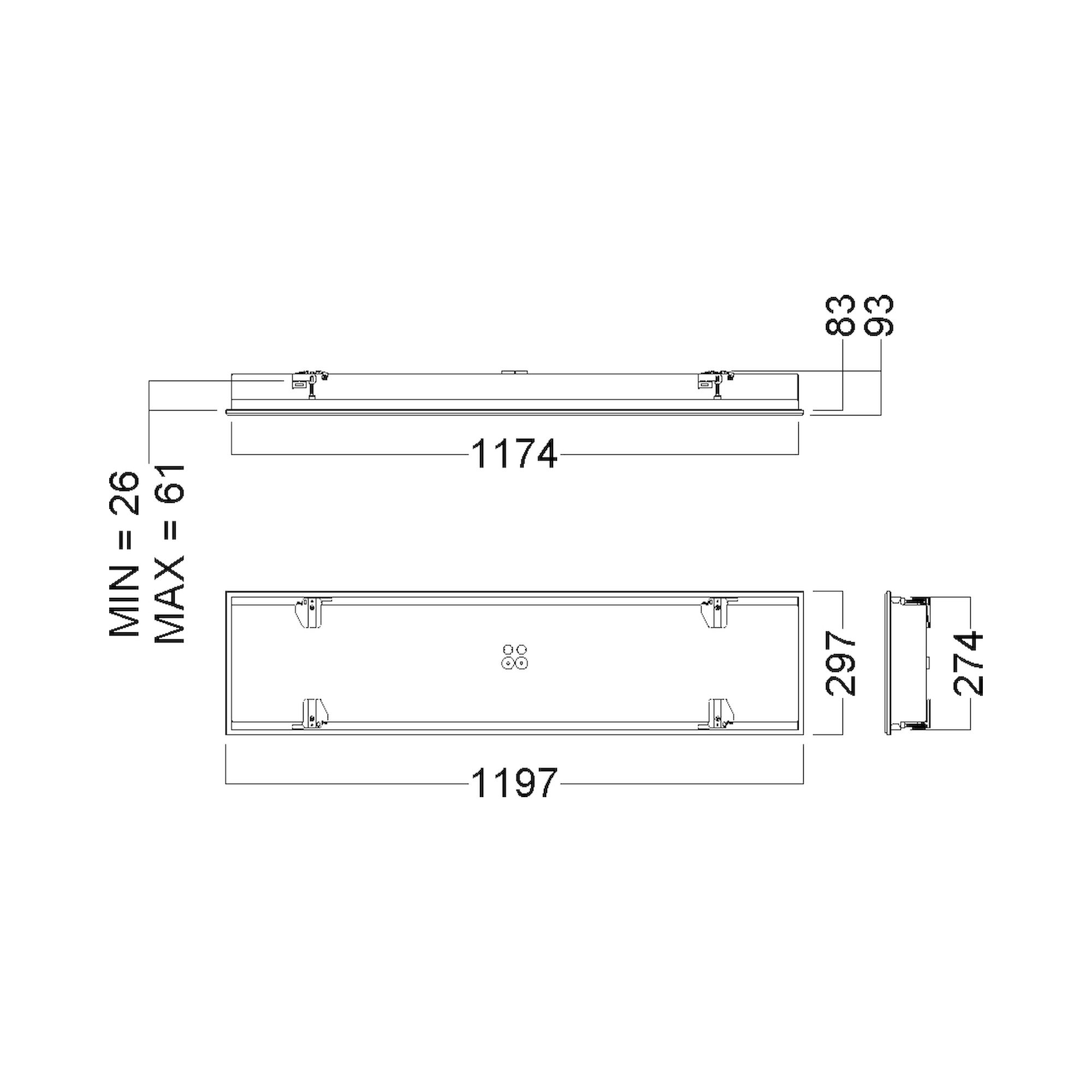 Glamox C64-R300X1200 industrial luminaire, 5750 lm, 4000 K