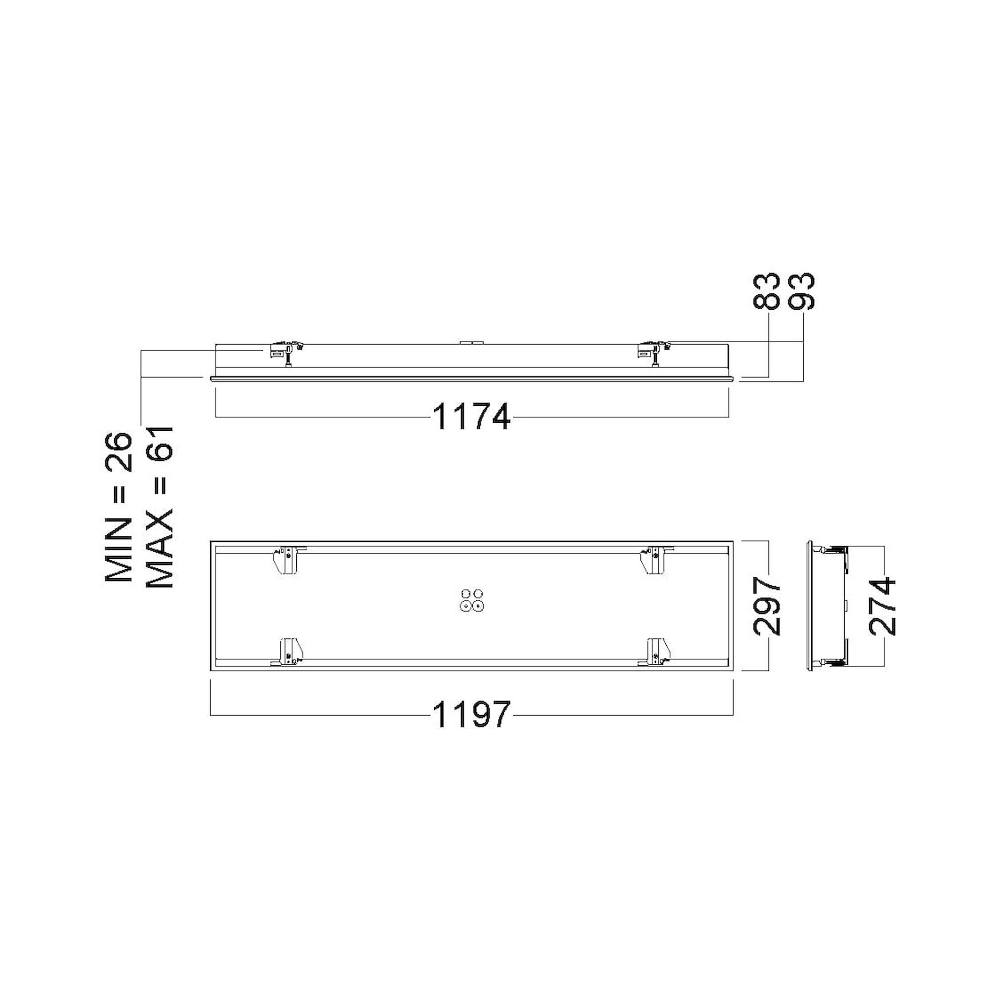 Glamox C64-R300X1200 industrial luminaire, 5750 lm, 4000 K