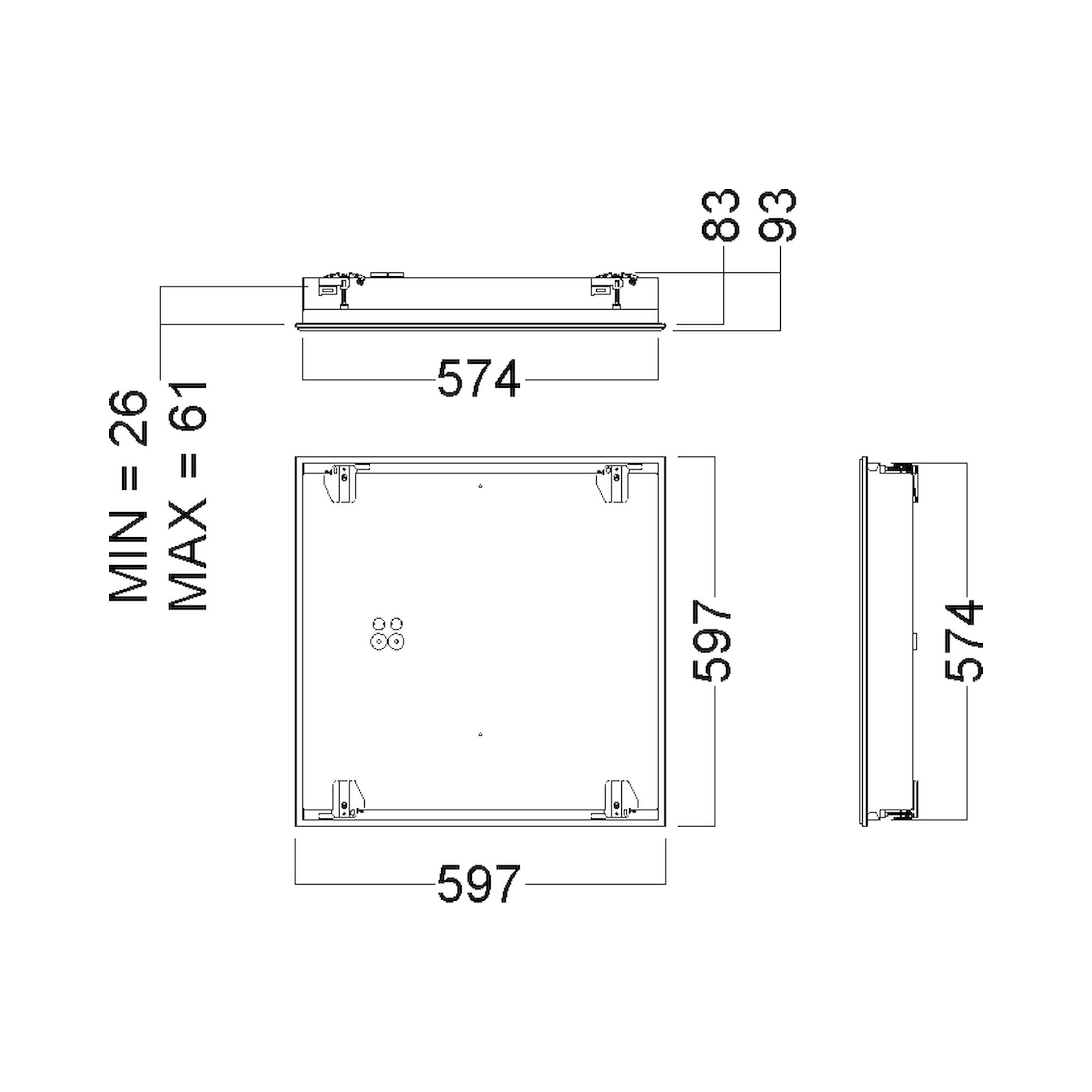 Glamox C64-R600X600 industrial luminaire, 4198 lm, Tunable White