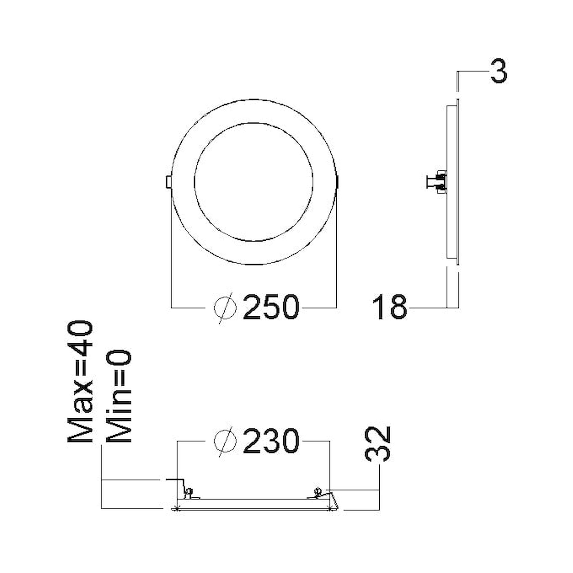 Glamox D35-R230 Downlight, 1409 lm, 4000 K, schaltbar