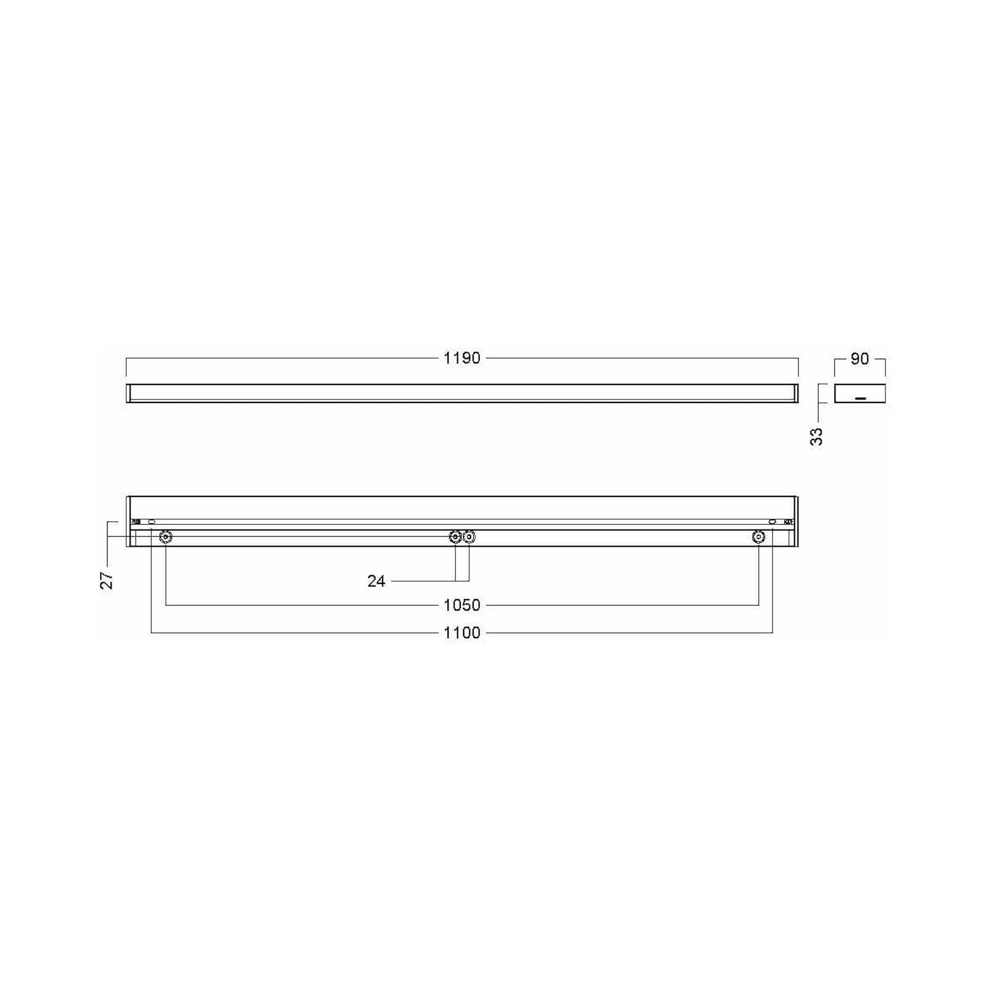 Glamox C21-S1200 Anbauleuchte, 2467 lm, 4000 K, Tunable White