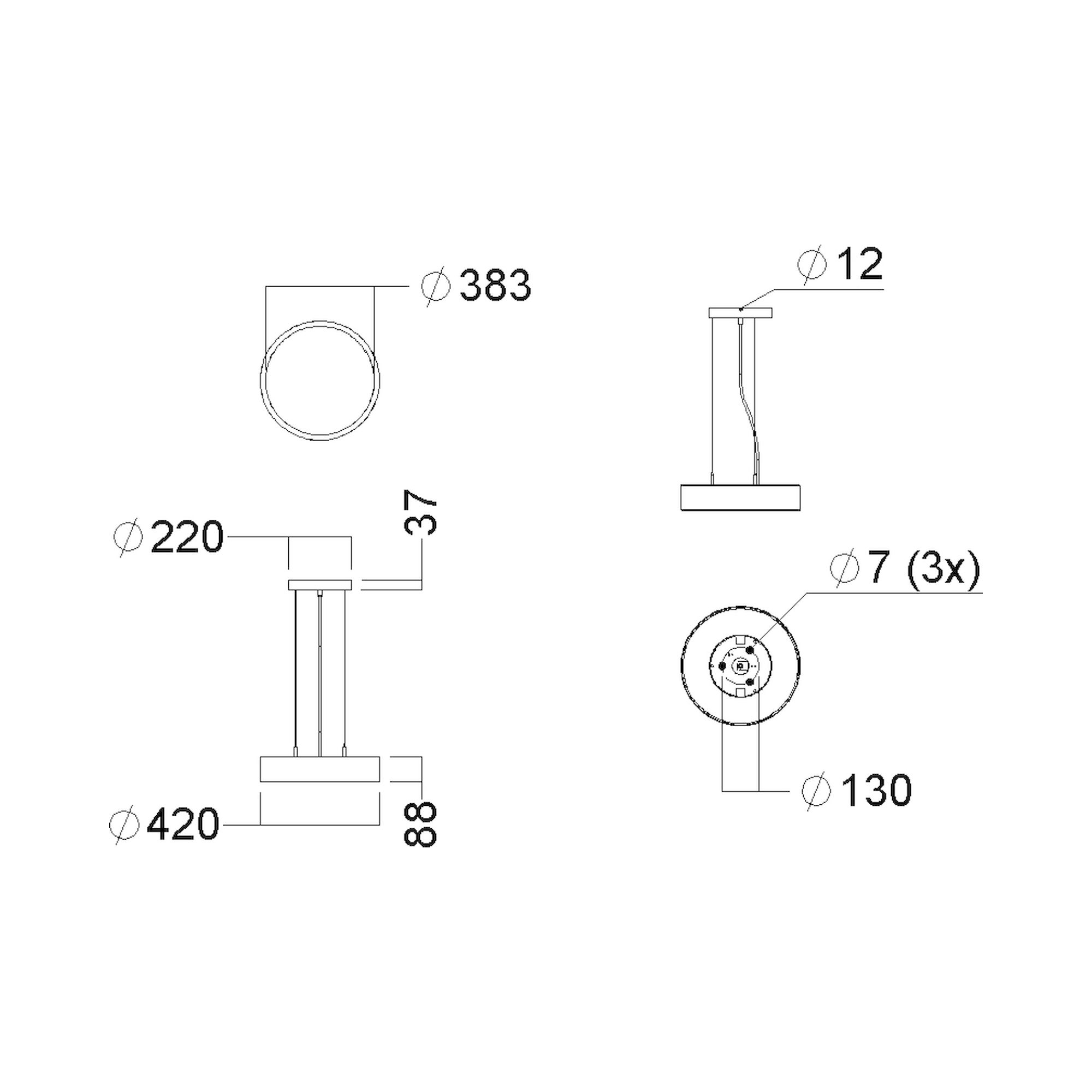 Glamox C90-P420 pendant luminaire, 3335 lm, 4000 K