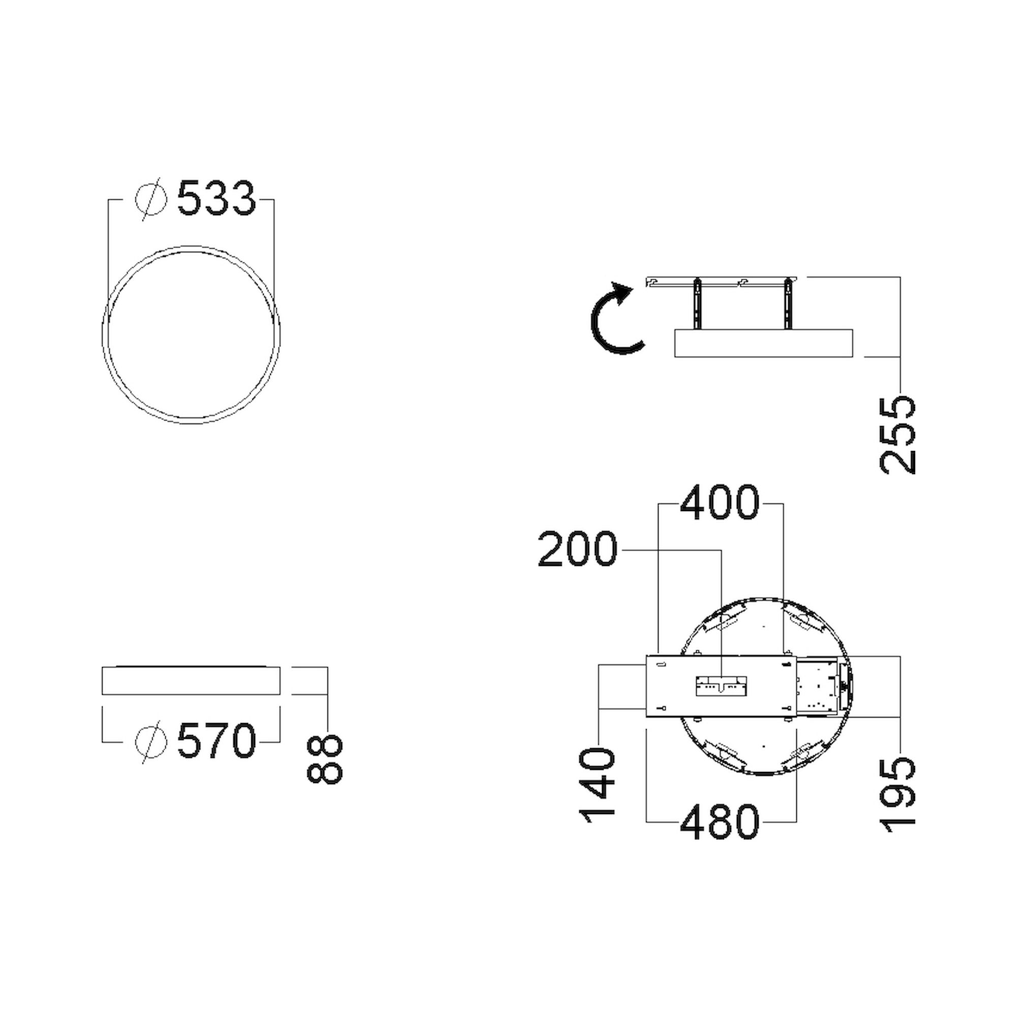 Glamox C90-S570 Anbauleuchte, 2787 lm, 4000 K