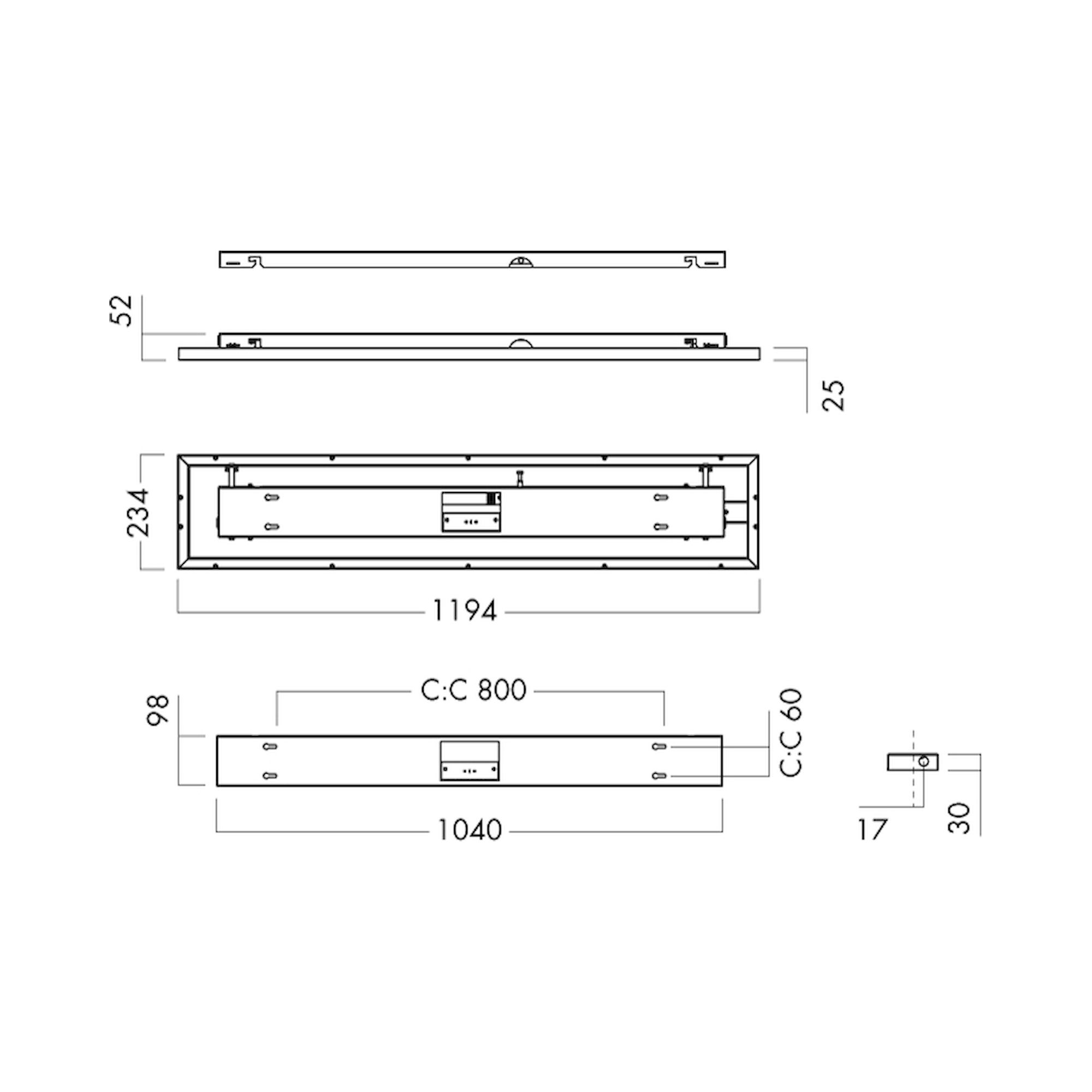 Glamox C95-S240x1200 surface-mounted luminaire, 4029 lm, 4000 K