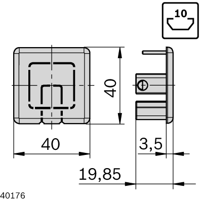 Dimensional drawing 3842551004