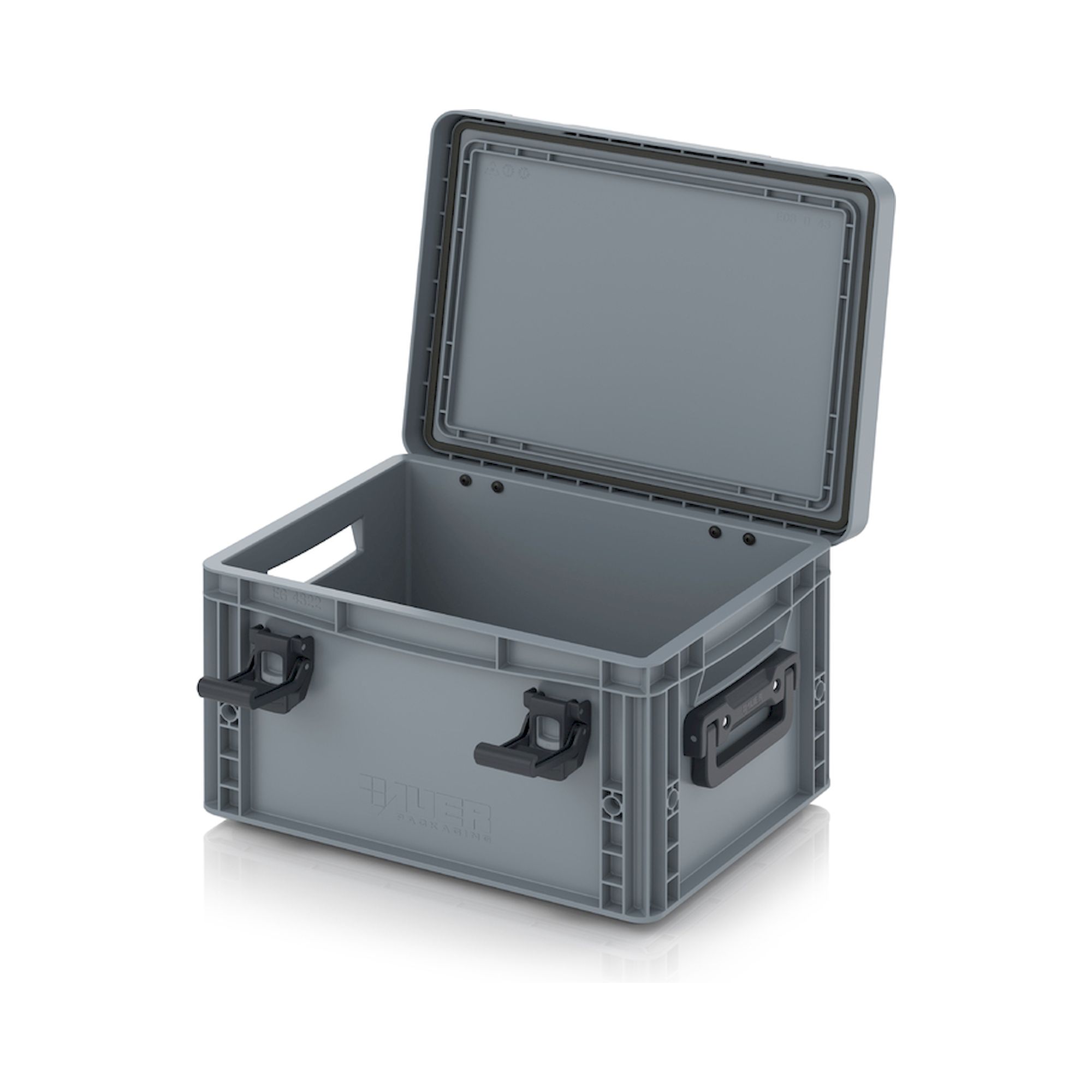 EDP 43/22 2G. Eurobehälter mit Scharnierdeckel Pro, 40x30x23,5 cm