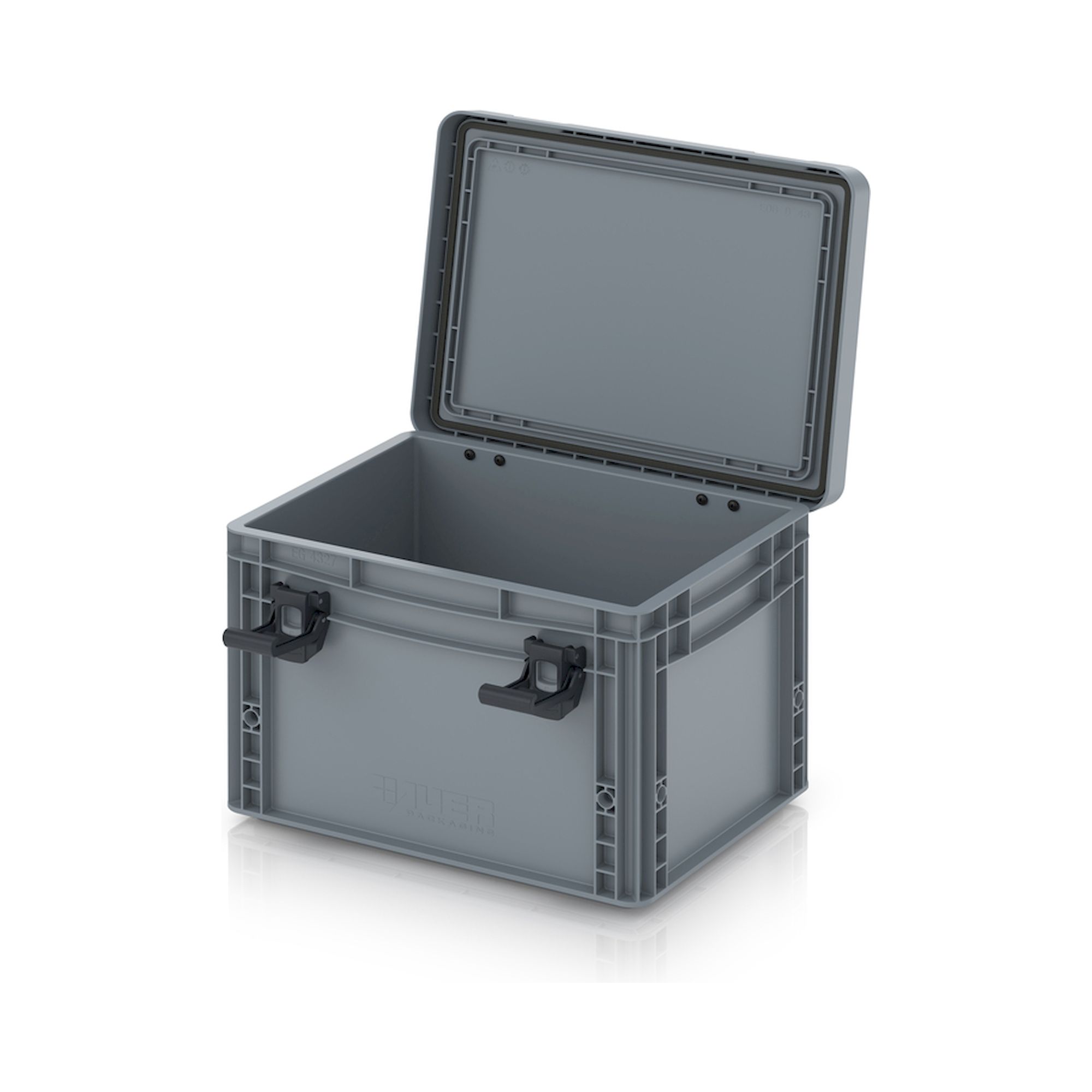 EDP 43/27 HG. Eurobehälter mit Scharnierdeckel Pro, 40x30x28,5 cm