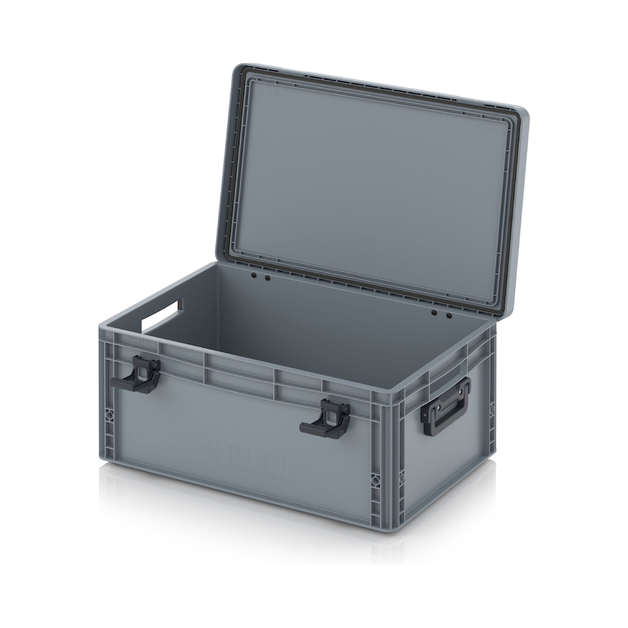 EDP 64/27 2G. Eurobehälter mit Scharnierdeckel Pro, 60x40x28,5 cm