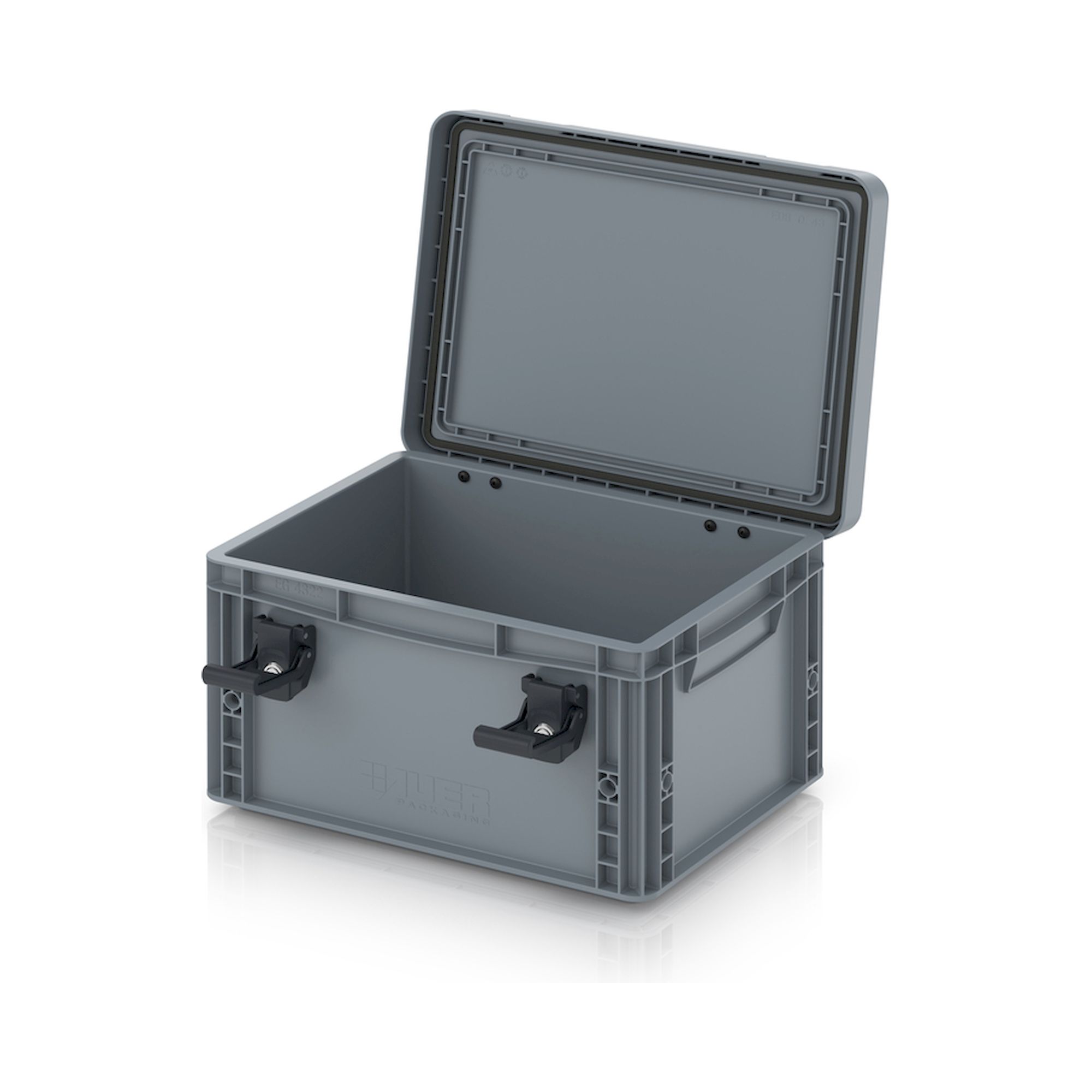 EDP S 43/22 HG. Eurobehälter mit Scharnierdeckel Pro, 40x30x23,5 cm