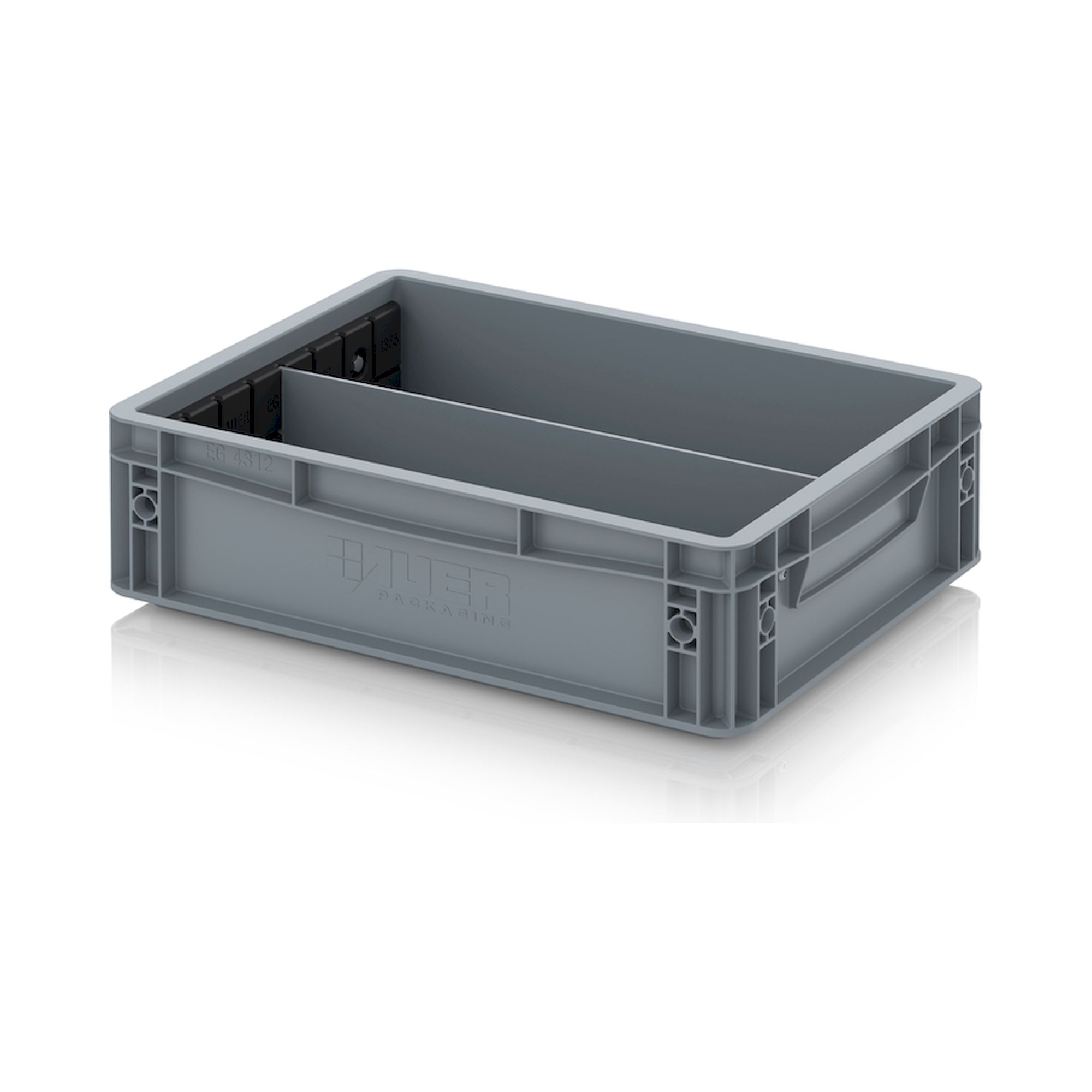 EG GEF LT 4312 HG. Eurobehälter mit Längsteiler, 40x30x12 cm