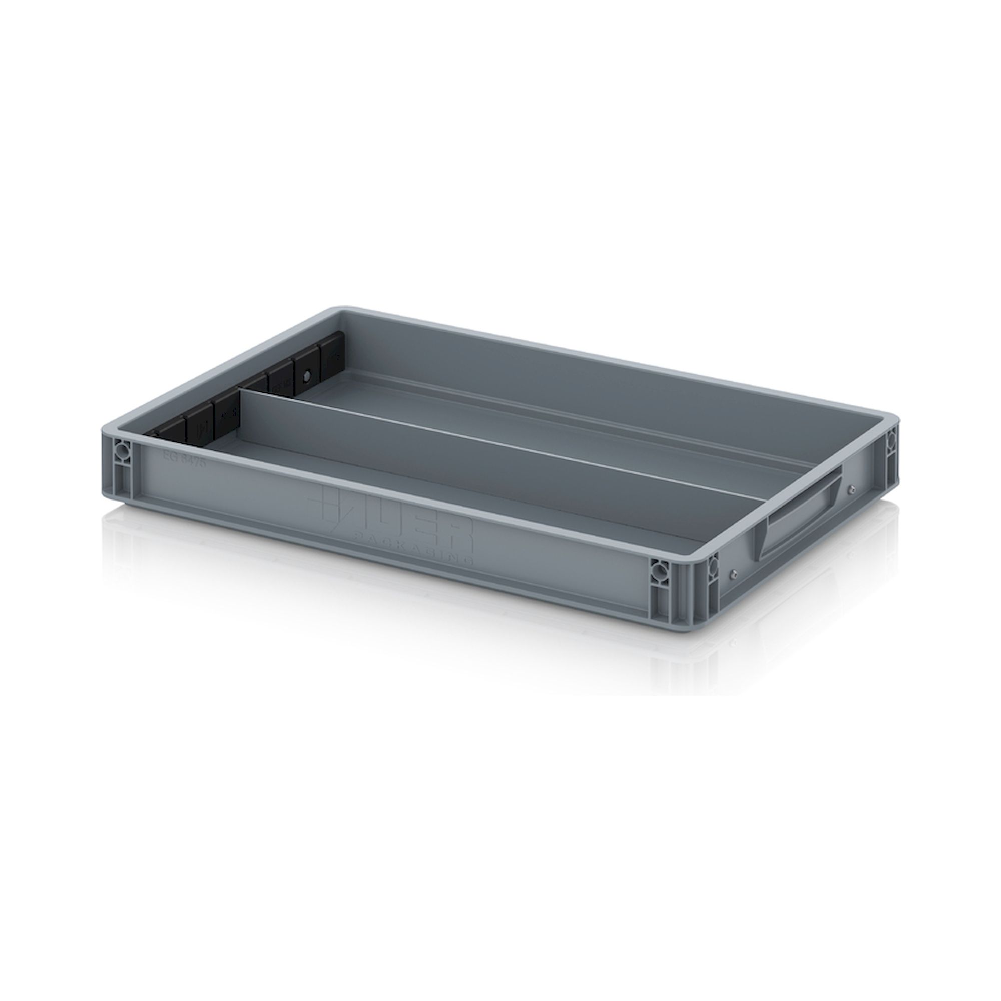 EG GEF LT 6475 HG. Eurobehälter mit Längsteiler, 60x40x7,5 cm