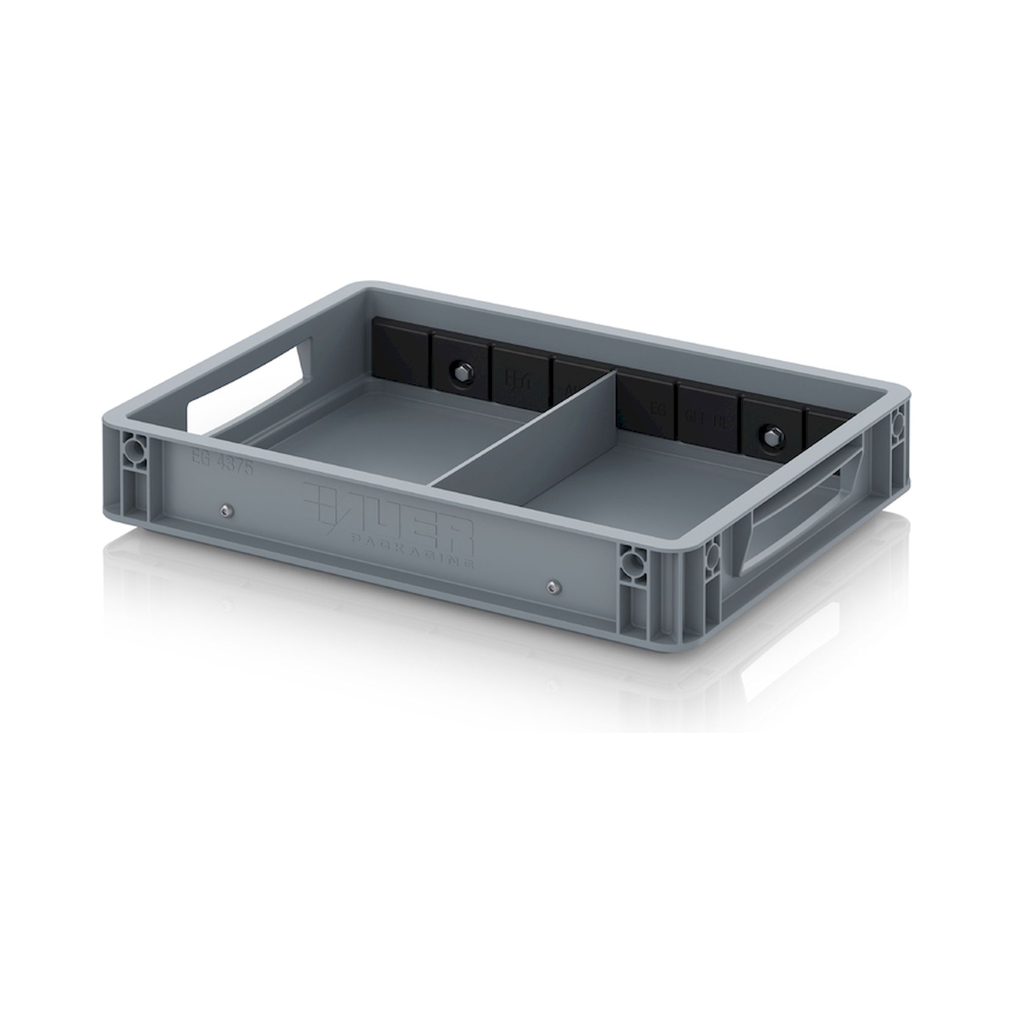 EG GEF QT 4375. Eurobehälter mit Querteiler, 40x30x7,5 cm
