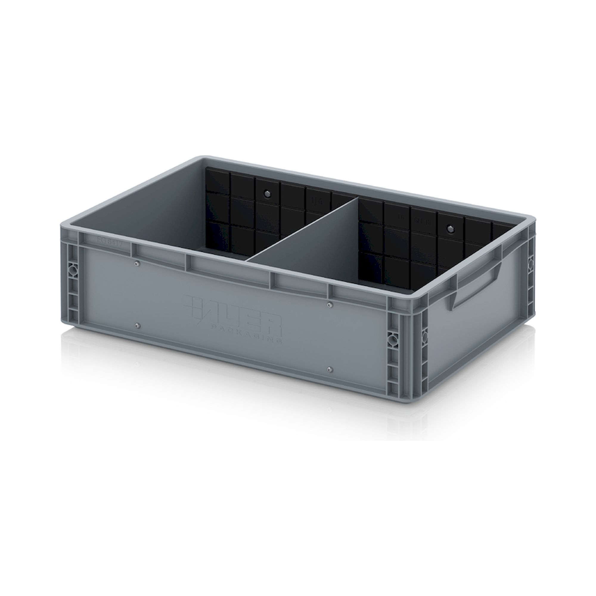 EG GEF QT 6417 HG. Eurobehälter mit Querteiler, 60x40x17 cm