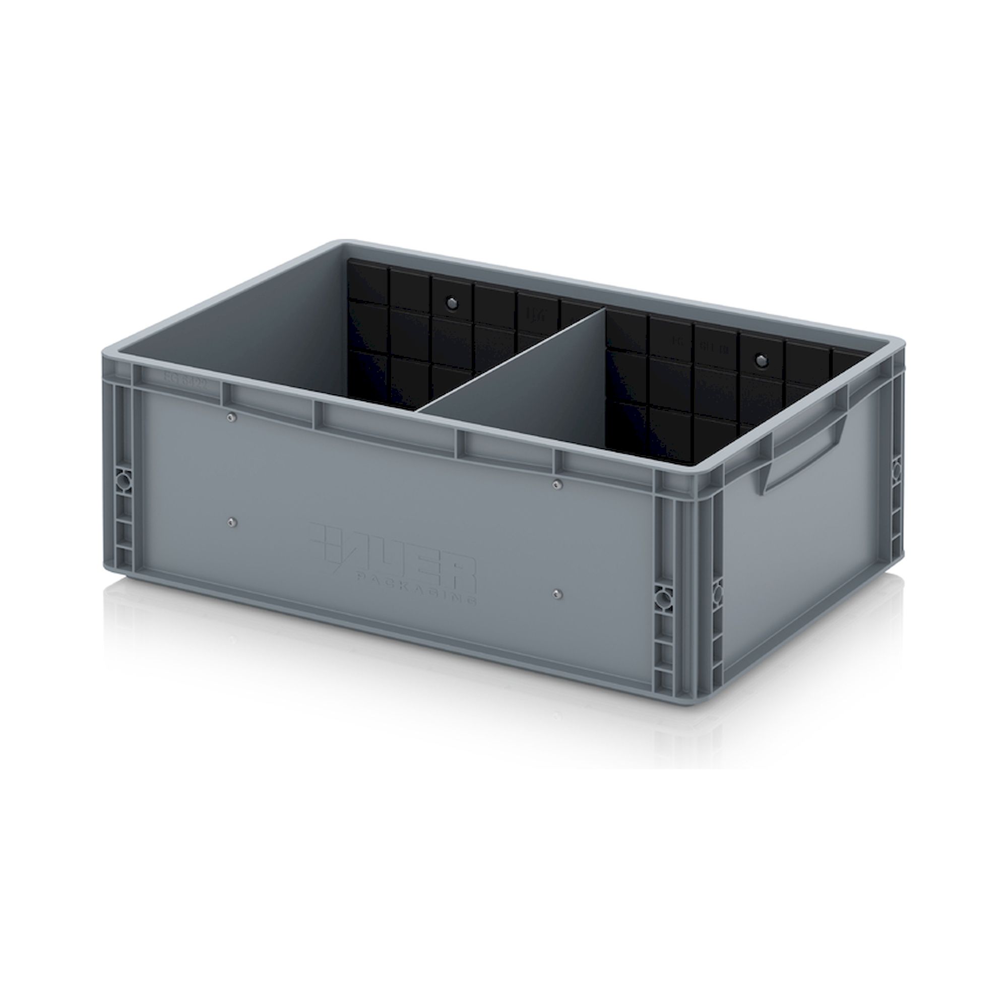 EG GEF QT 6422 HG. Eurobehälter mit Querteiler, 60x40x22 cm