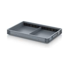 EG GEF QT 6475 HG. Eurobehälter mit Querteiler, 60x40x7,5 cm