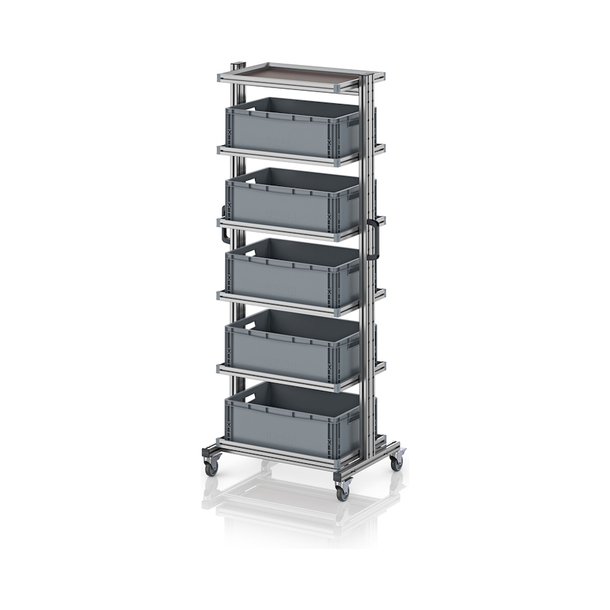 EG SW 200-1 6422. Systemwagen für Eurobehälter 60 x 40 Höhe 200 cm ohne Auszug, 83,4x55x201,1 cm
