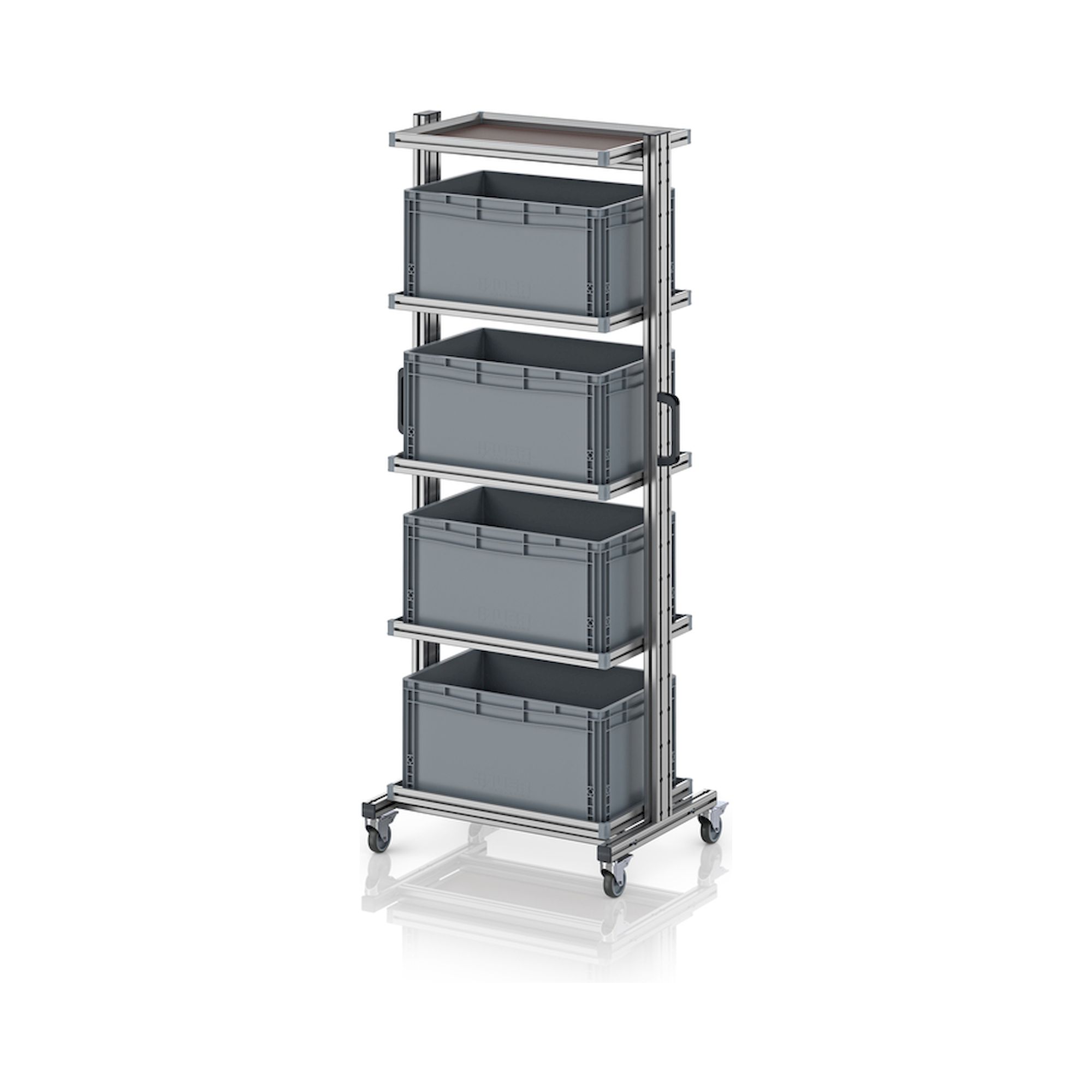 EG SW 200-1 6432. Systemwagen für Eurobehälter 60 x 40 Höhe 200 cm ohne Auszug, 83,4x55x201,1 cm