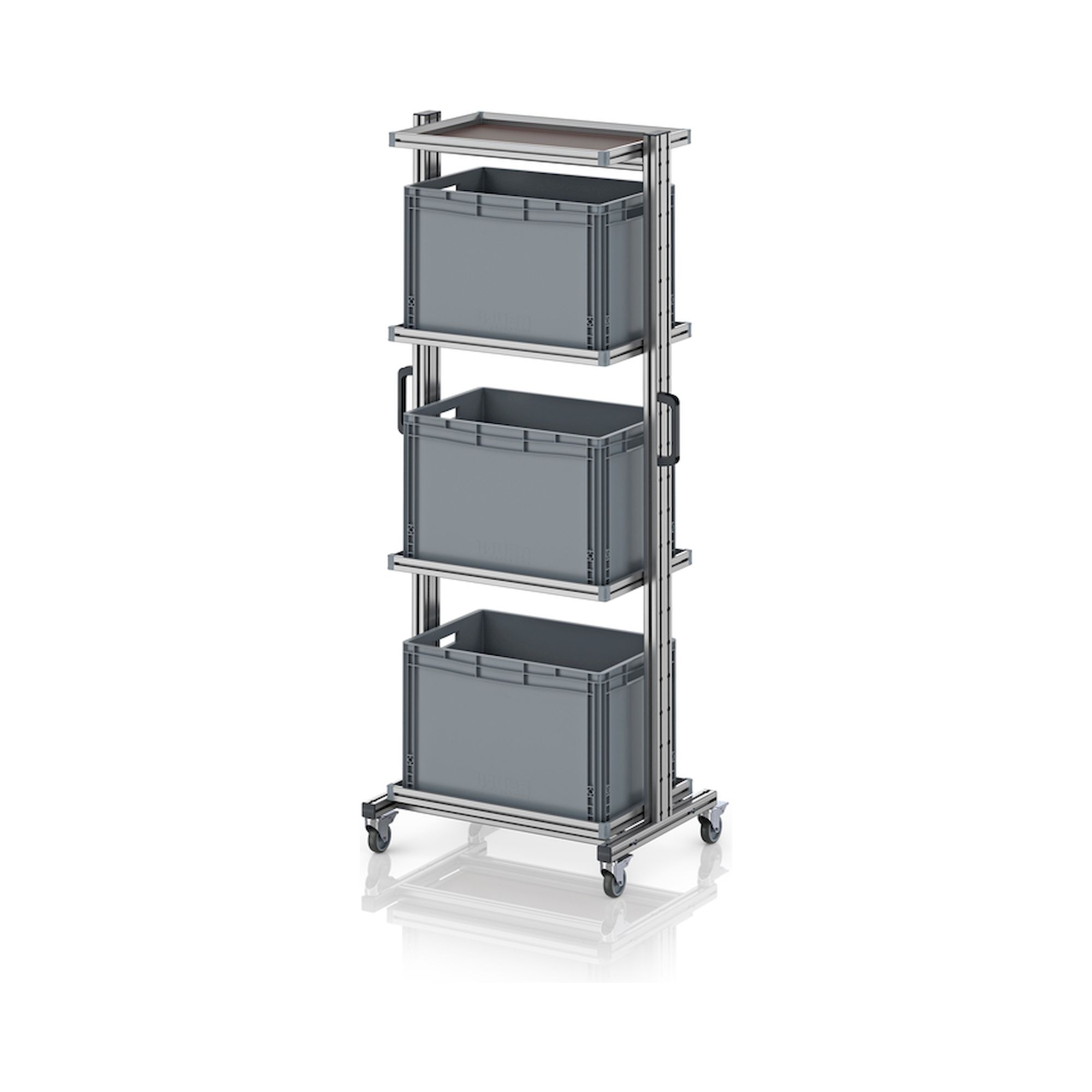 EG SW 200-1 6442. Systemwagen für Eurobehälter 60 x 40 Höhe 200 cm ohne Auszug, 83,4x55x201,1 cm