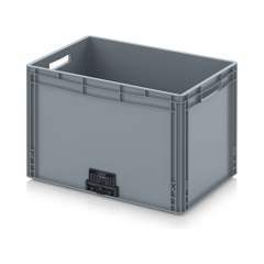 Eurobehälter geschlossen mit Verknüpfungssystem 80 x 60 x 42 cm, Griffe stirnseitig offen - Auer EG VL 86/42