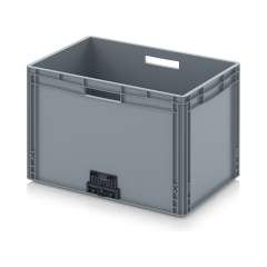 Eurobehälter geschlossen mit Verknüpfungssystem 80 x 60 x 42 cm, Griffe längs offen - Auer EG VL 86/42 HG HO