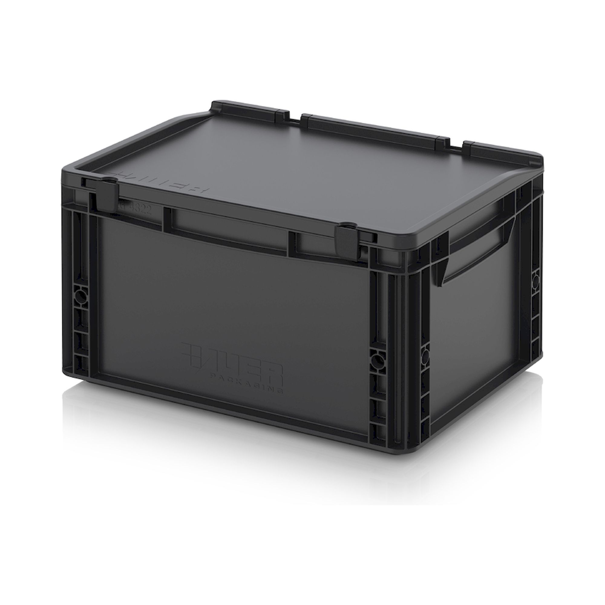 ESD ED 43/22 HG. ESD-Eurobehälter mit Scharnierdeckel